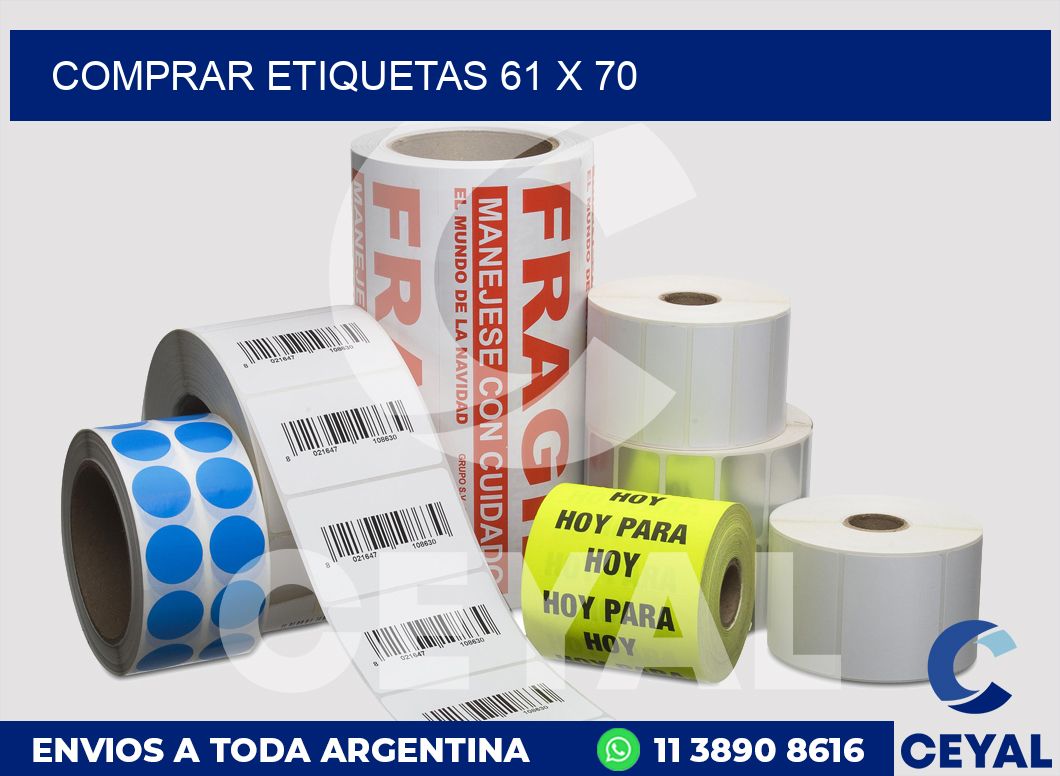 Comprar etiquetas 61 x 70