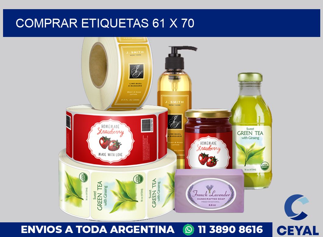 Comprar etiquetas 61 x 70