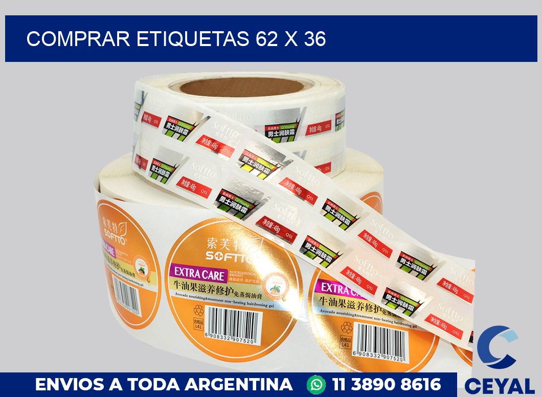 Comprar etiquetas 62 x 36