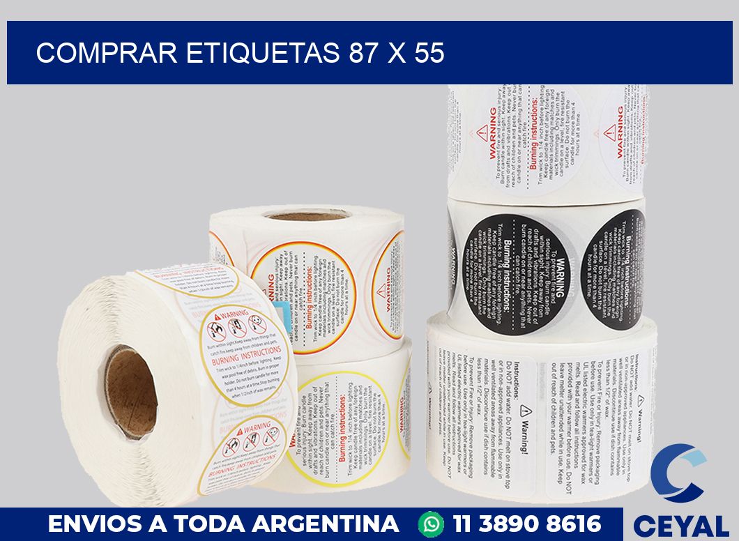 Comprar etiquetas 87 x 55