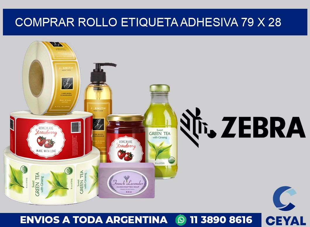 Comprar rollo etiqueta adhesiva 79 x 28