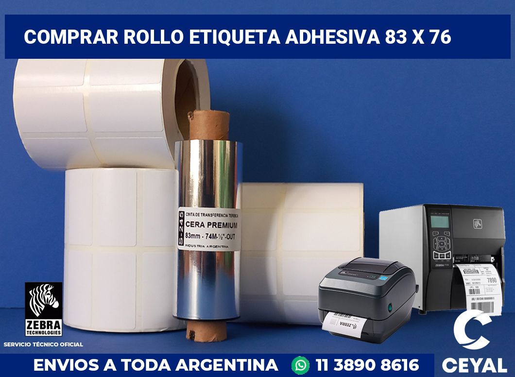 Comprar rollo etiqueta adhesiva 83 x 76