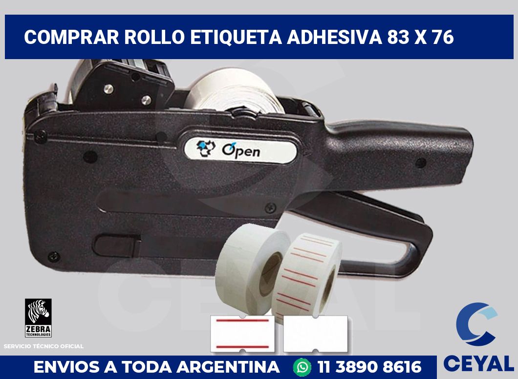 Comprar rollo etiqueta adhesiva 83 x 76