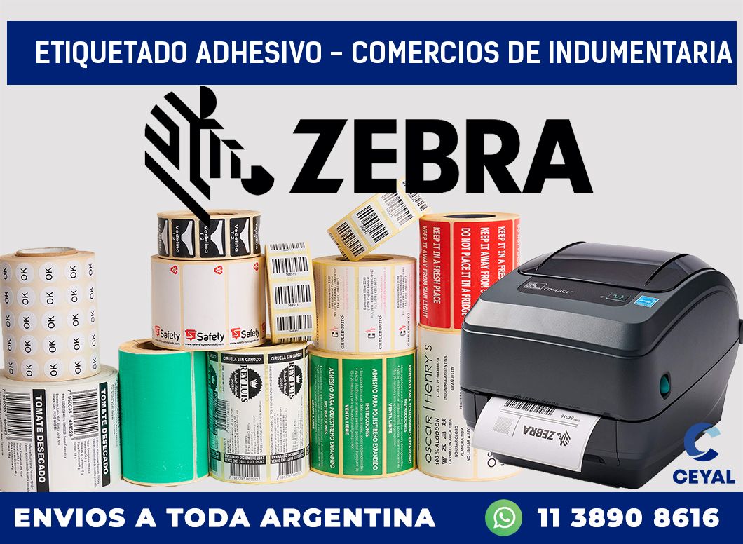 Etiquetado adhesivo – Comercios de indumentaria