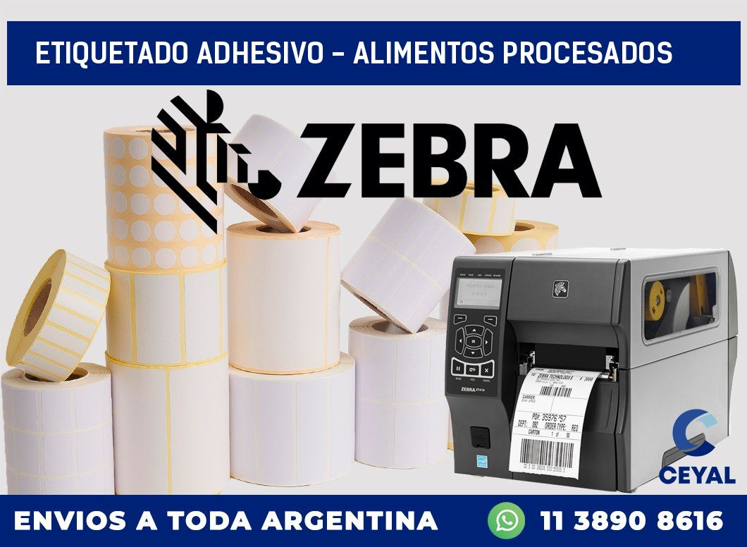 Etiquetado adhesivo – alimentos procesados