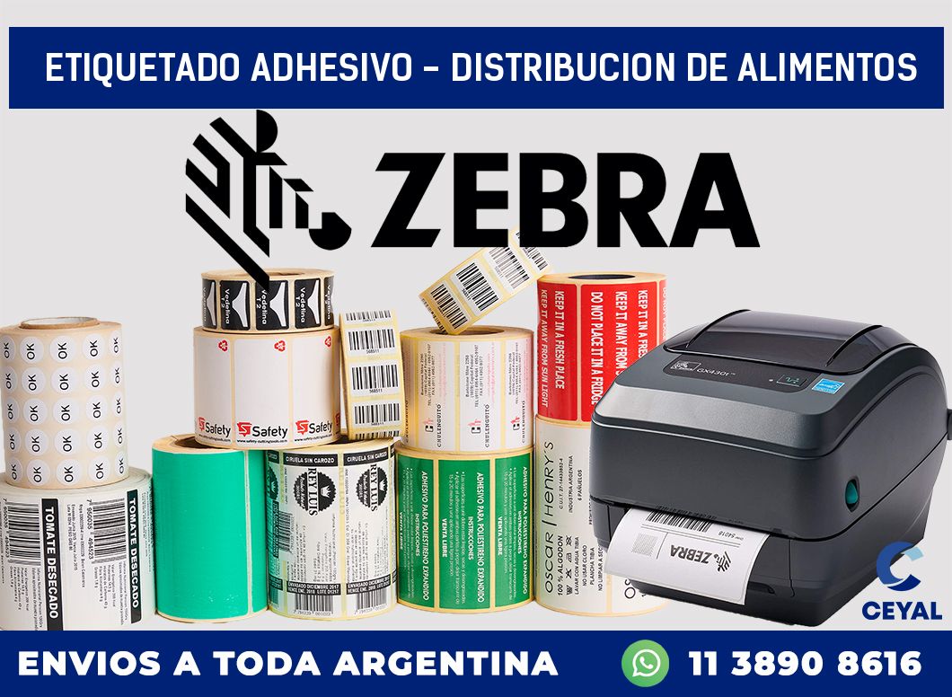 Etiquetado adhesivo - distribucion de alimentos