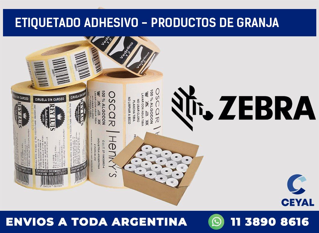 Etiquetado adhesivo - productos de granja