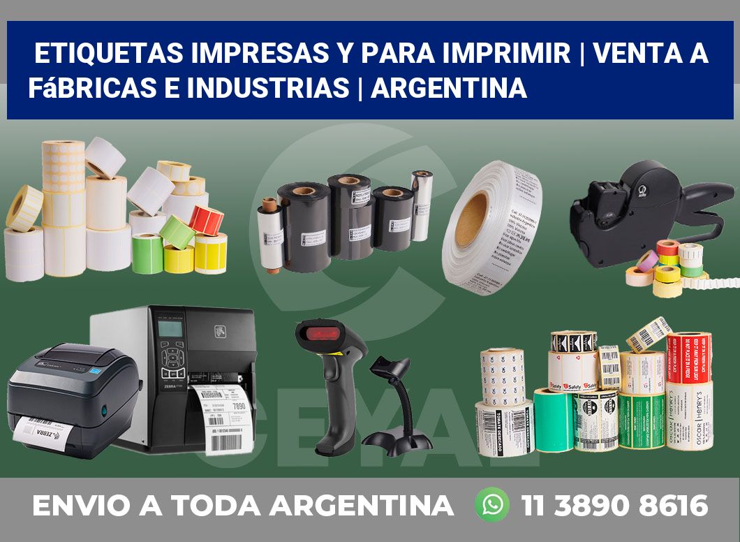 Etiquetas impresas y para imprimir | Venta a fábricas e industrias | Argentina