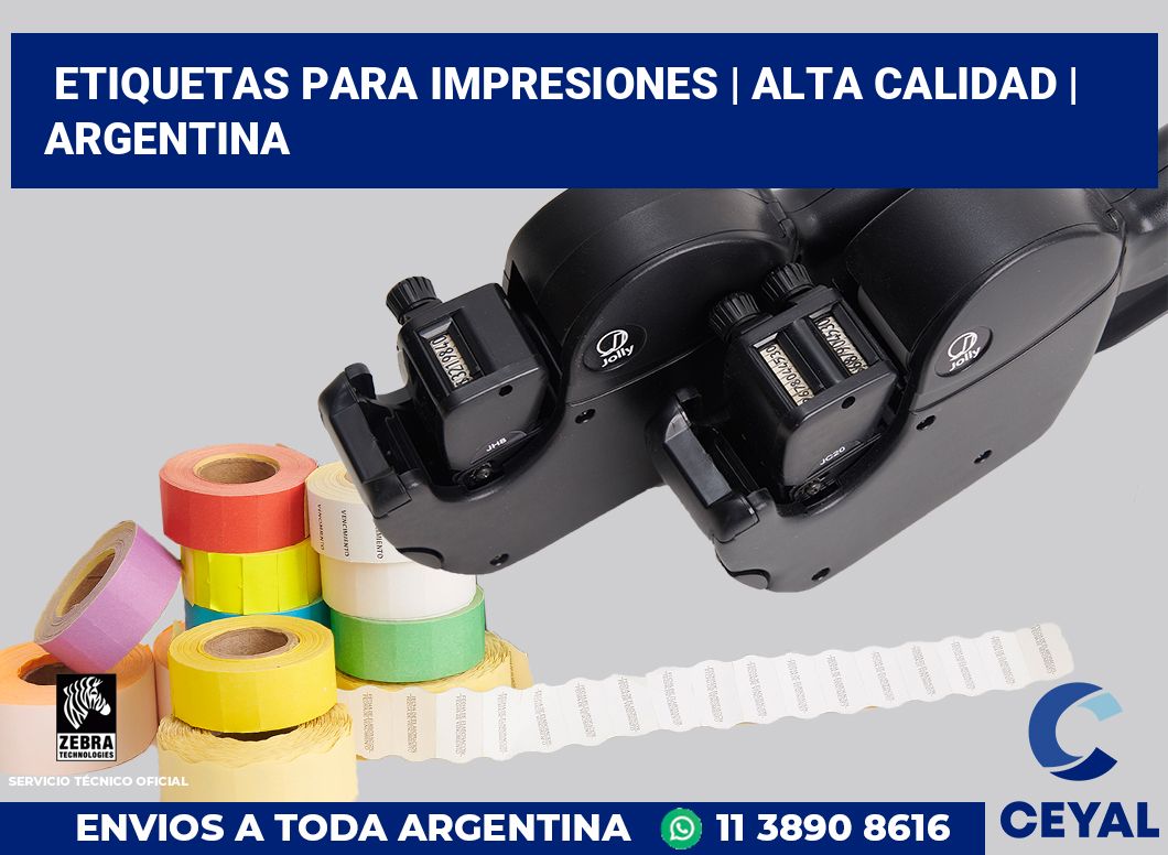 Etiquetas para impresiones | Alta calidad | Argentina