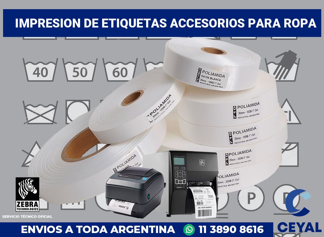 Impresion de etiquetas Accesorios para ropa