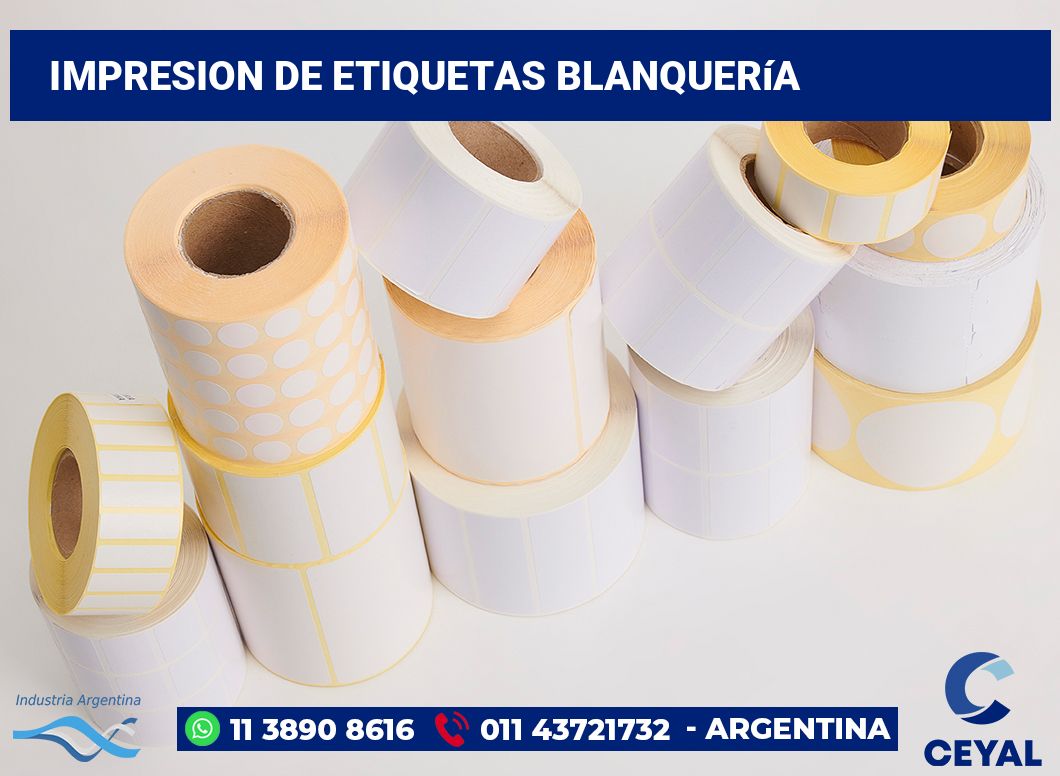 Impresion de etiquetas Blanquería