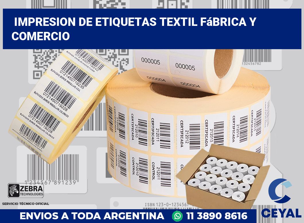 Impresion de etiquetas Textil fábrica y comercio