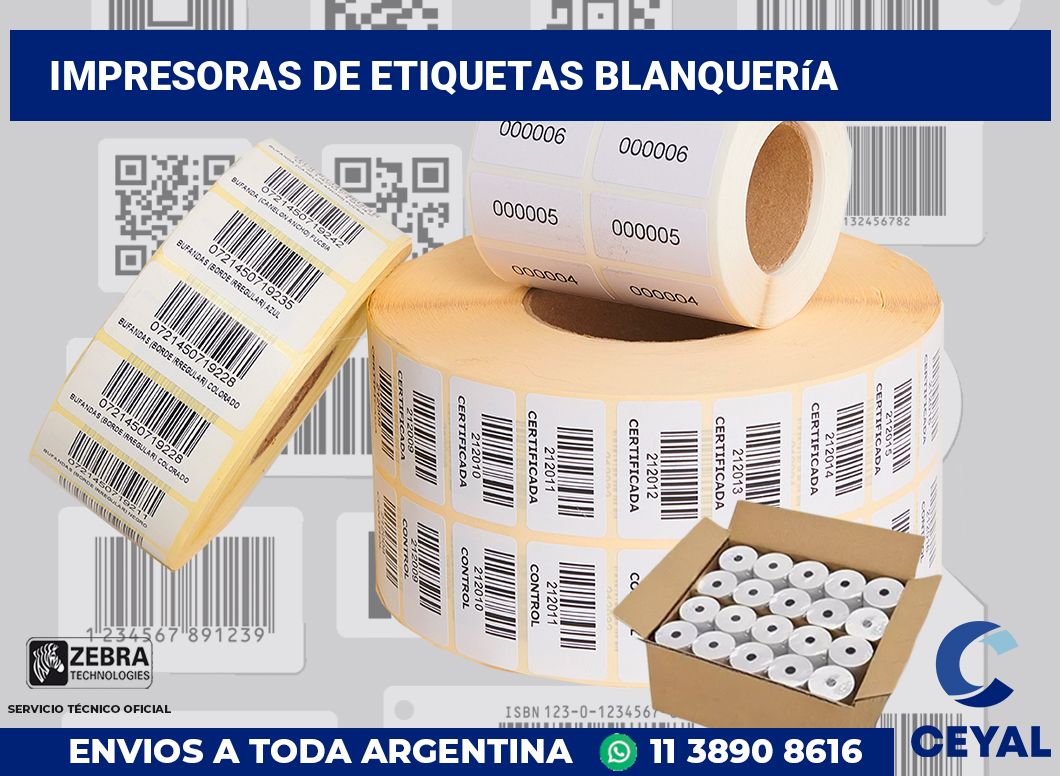 Impresoras de etiquetas Blanquería