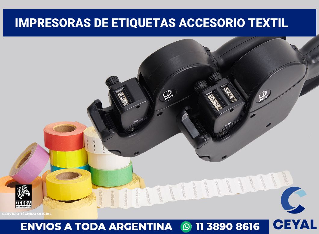 Impresoras de etiquetas accesorio textil