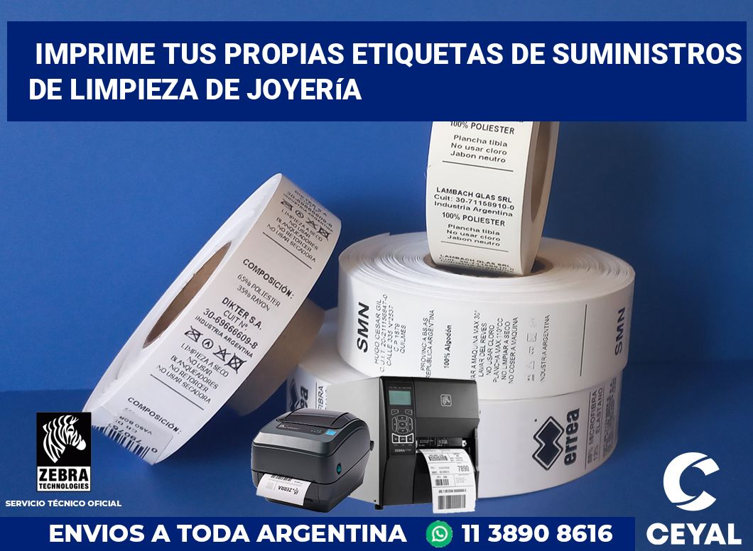 Imprime tus Propias Etiquetas de Suministros de Limpieza de Joyería