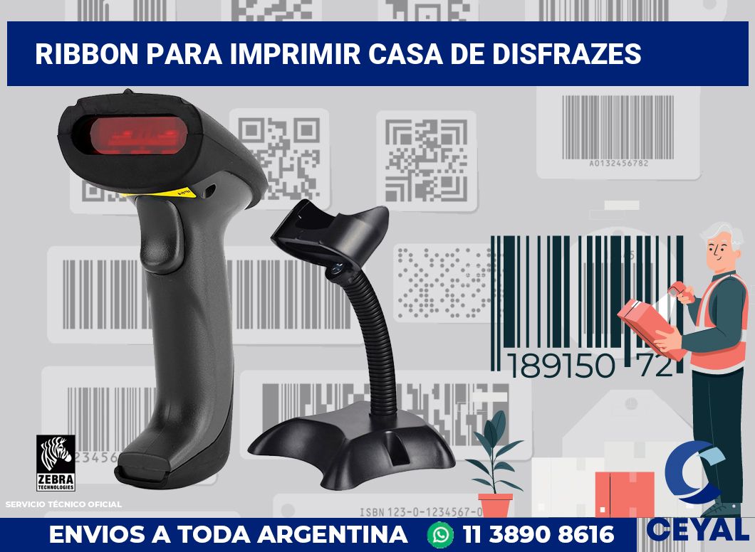 Ribbon para imprimir Casa de disfrazes