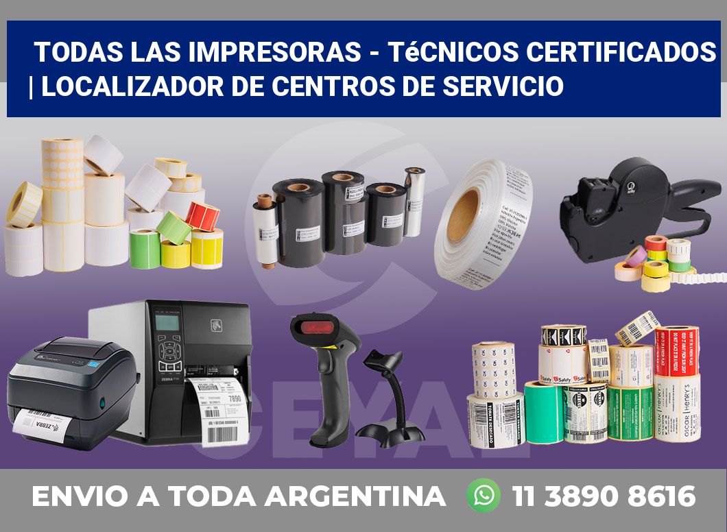 Todas las impresoras – Técnicos certificados | Localizador de centros de servicio
