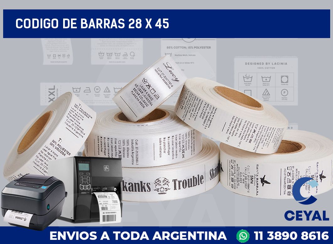 codigo de barras 28 x 45