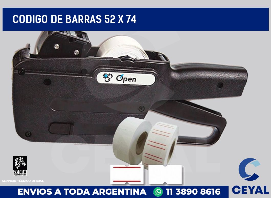 codigo de barras 52 x 74
