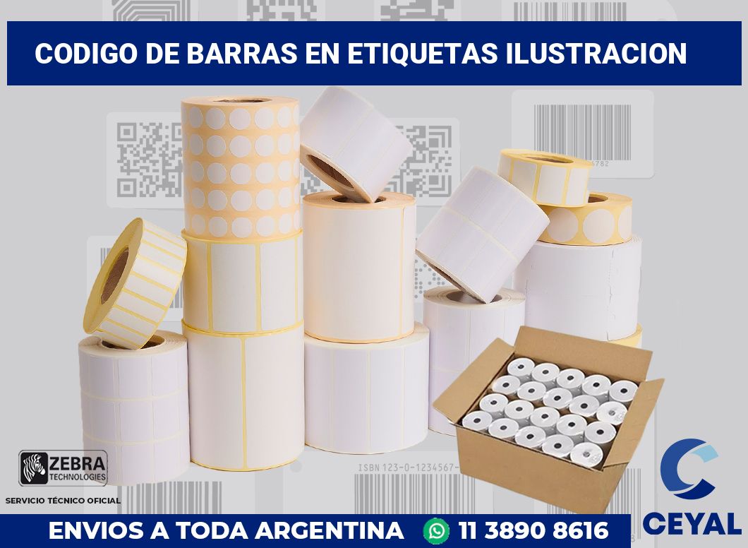 codigo de barras en etiquetas ilustracion