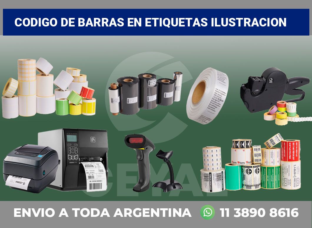 codigo de barras en etiquetas ilustracion