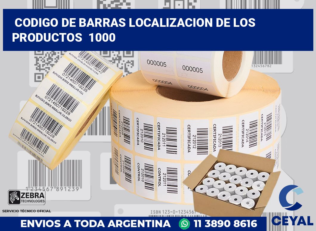 codigo de barras localizacion de los productos  1000