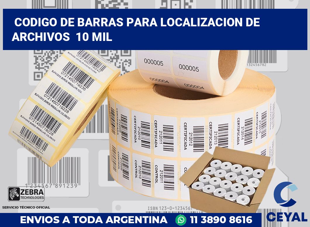 codigo de barras para localizacion de archivos  10 mil