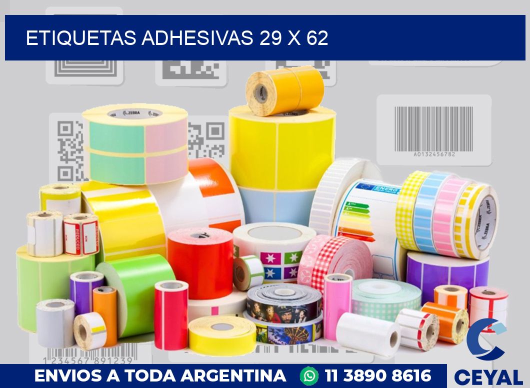 etiquetas adhesivas 29 x 62