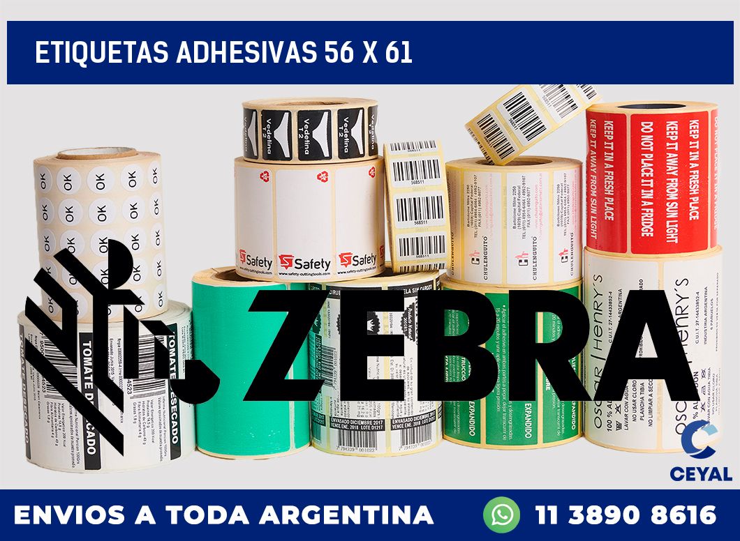 etiquetas adhesivas 56 x 61