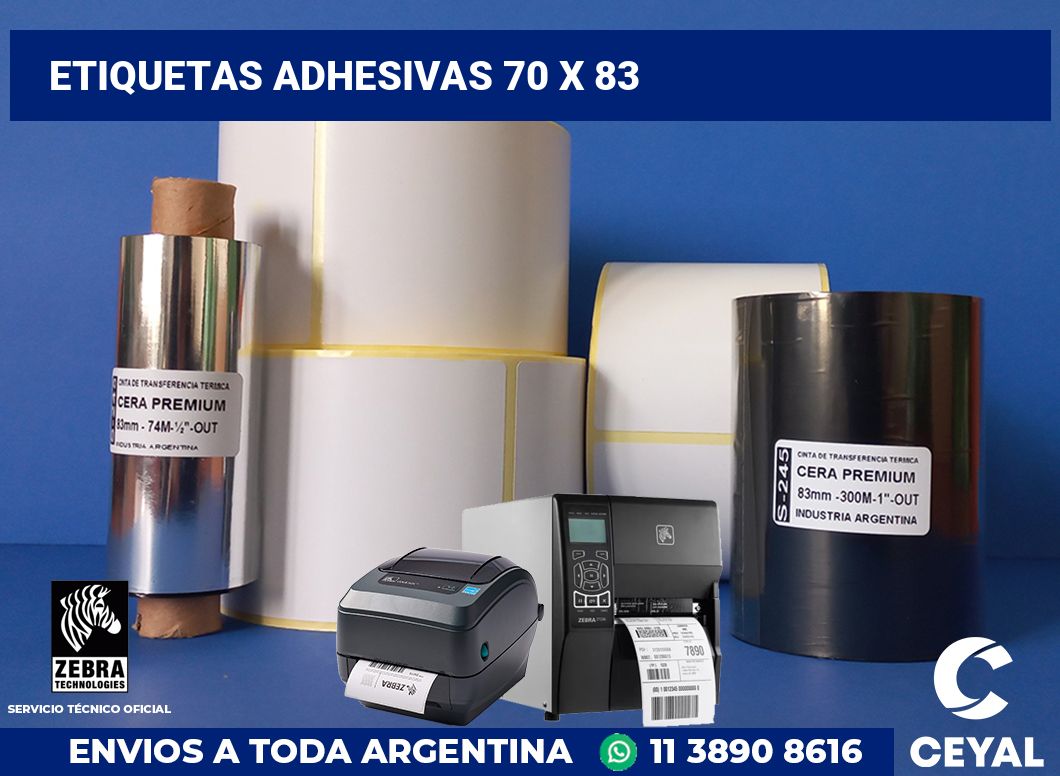 etiquetas adhesivas 70 x 83