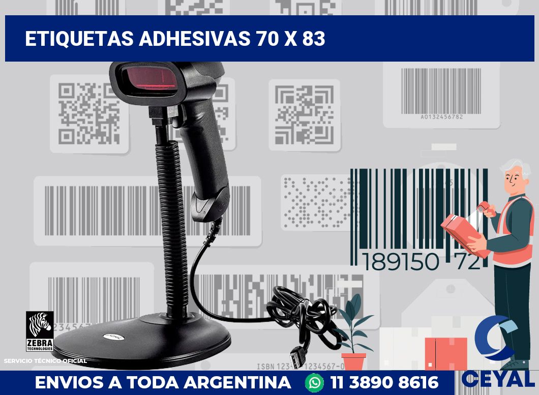etiquetas adhesivas 70 x 83