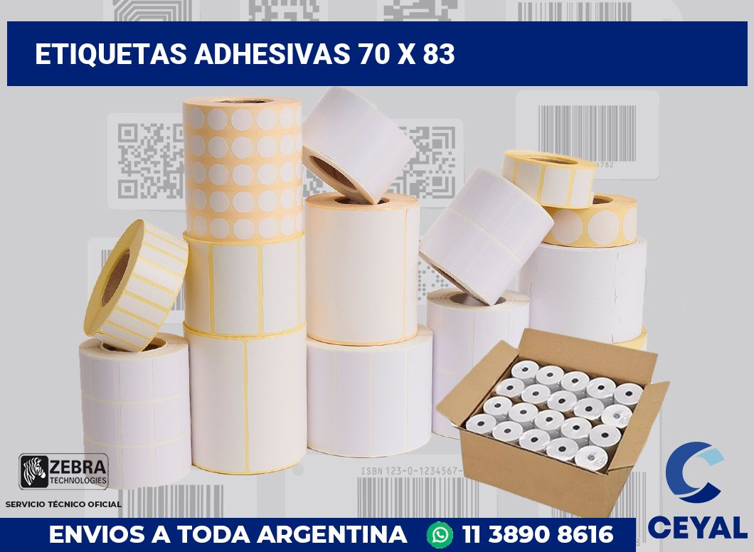etiquetas adhesivas 70 x 83