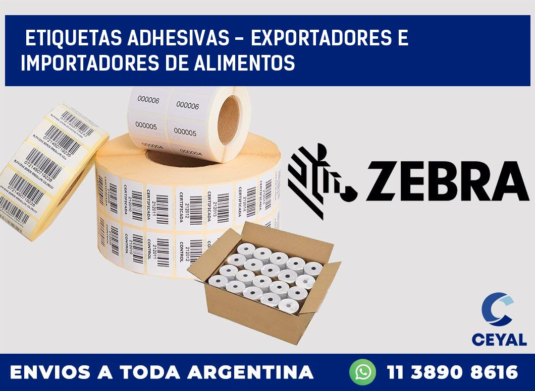 etiquetas adhesivas - exportadores e importadores de alimentos
