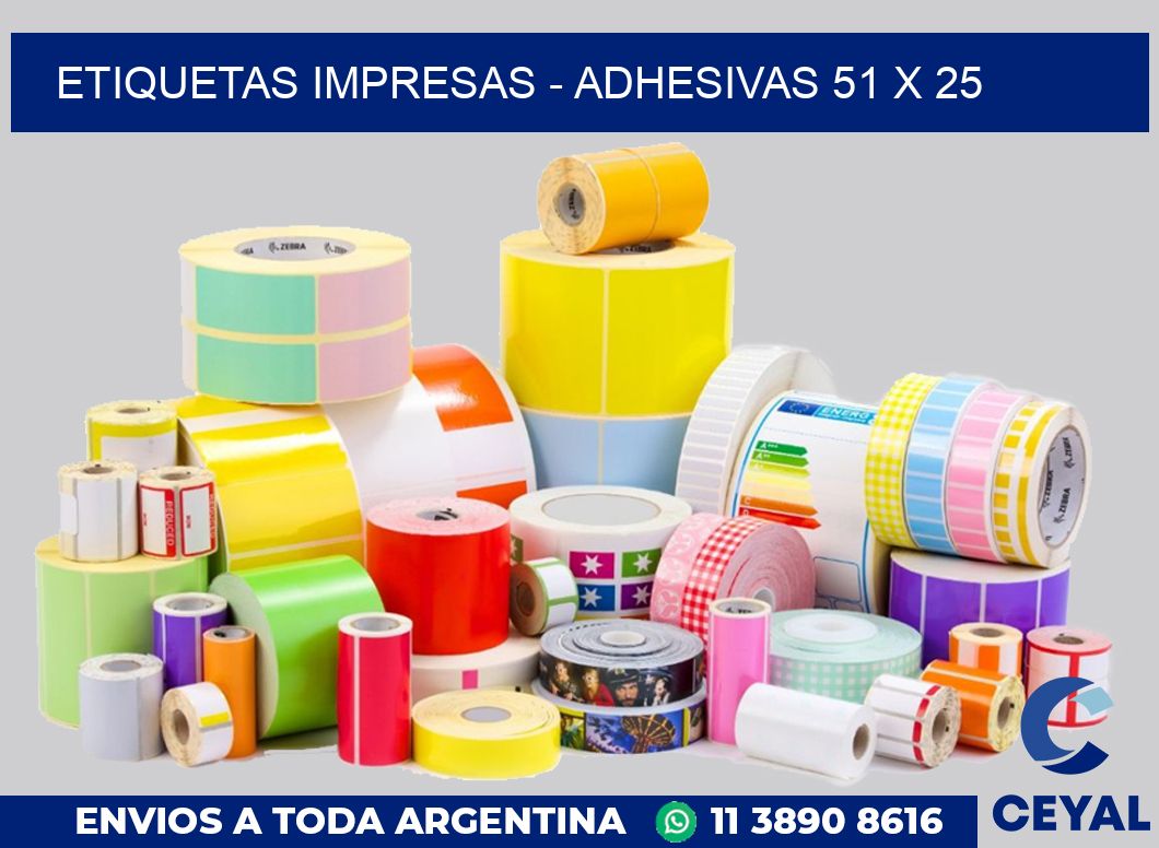 etiquetas impresas – Adhesivas 51 x 25