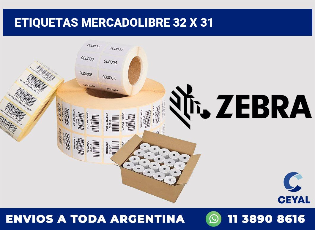 etiquetas mercadolibre 32 x 31