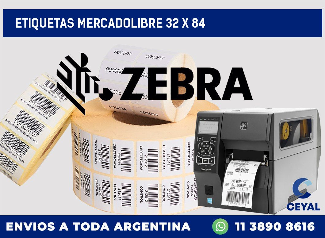 etiquetas mercadolibre 32 x 84