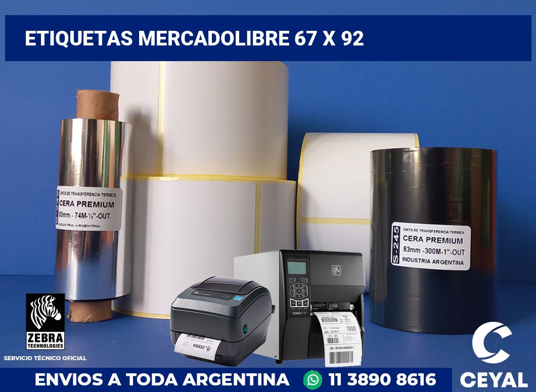 etiquetas mercadolibre 67 x 92