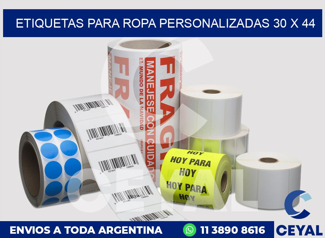 etiquetas para ropa personalizadas 30 x 44