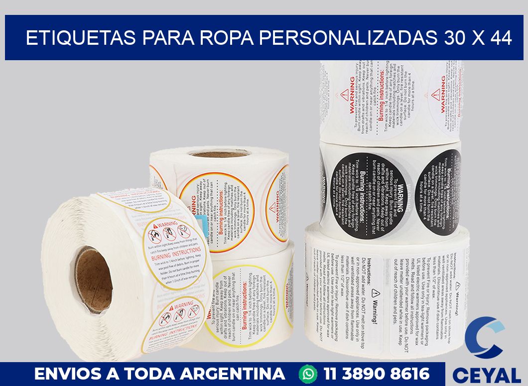 etiquetas para ropa personalizadas 30 x 44