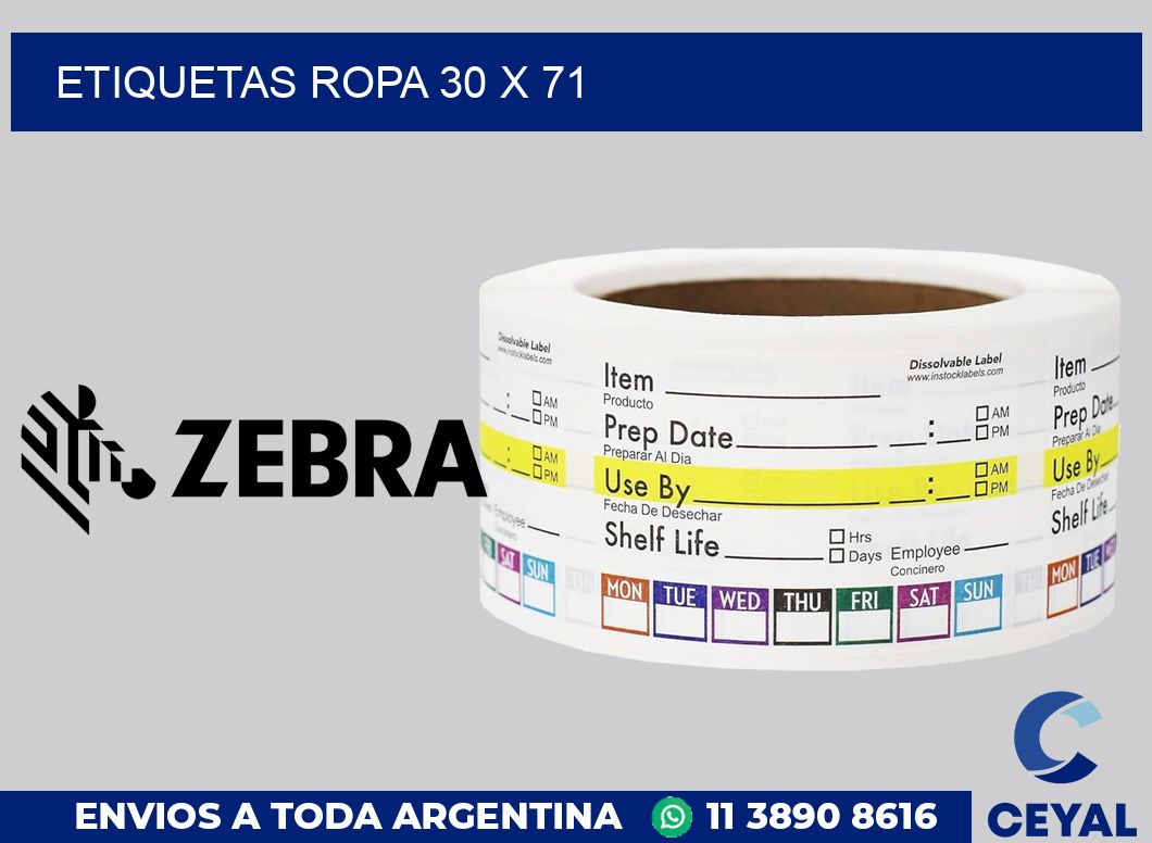 etiquetas ropa 30 x 71