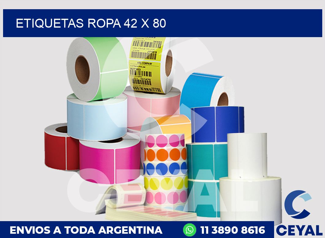 etiquetas ropa 42 x 80