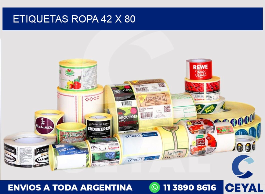 etiquetas ropa 42 x 80