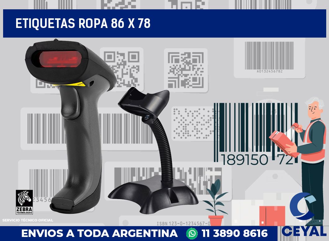 etiquetas ropa 86 x 78
