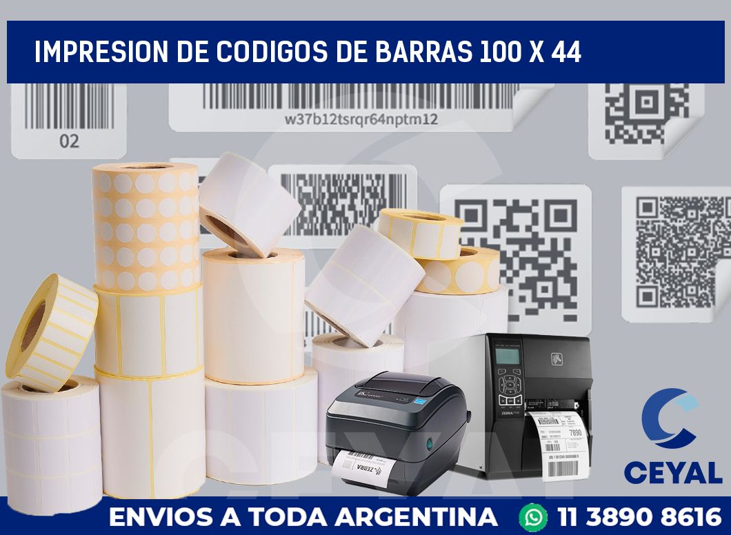 impresion de codigos de barras 100 x 44