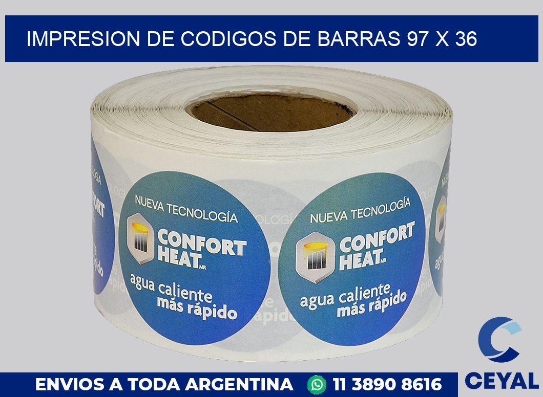 impresion de codigos de barras 97 x 36
