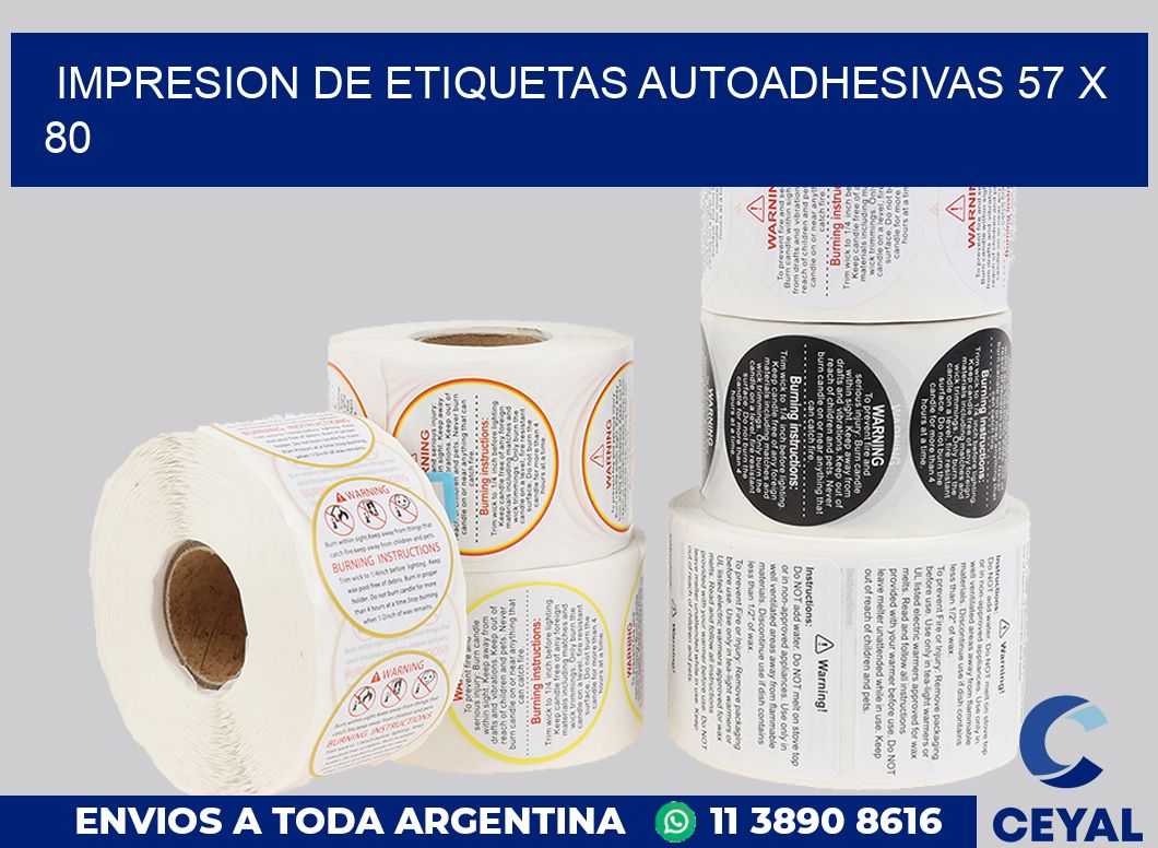 impresion de etiquetas autoadhesivas 57 x 80