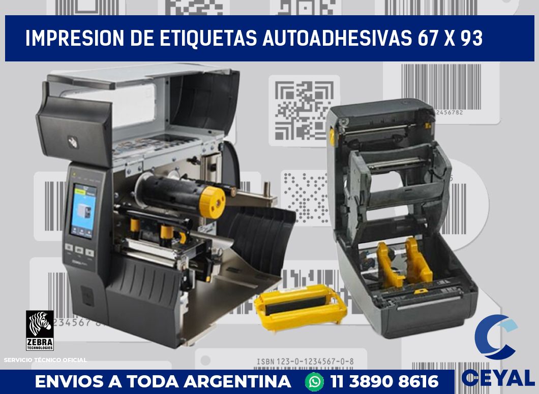 impresion de etiquetas autoadhesivas 67 x 93