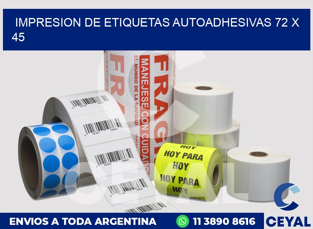 impresion de etiquetas autoadhesivas 72 x 45