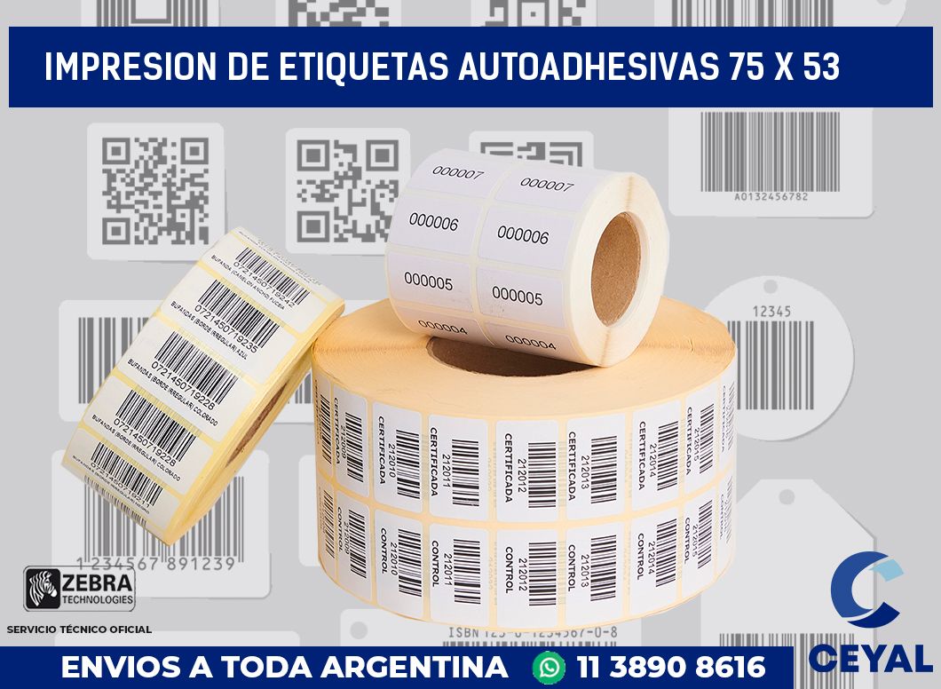 impresion de etiquetas autoadhesivas 75 x 53