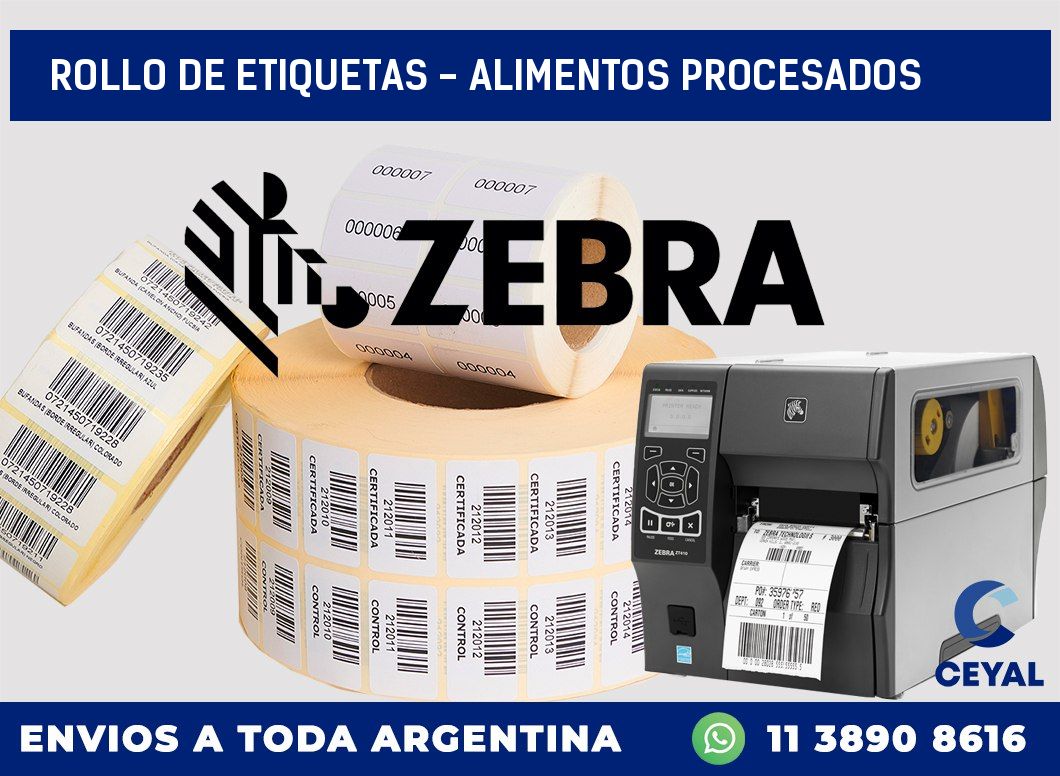 rollo de etiquetas – alimentos procesados